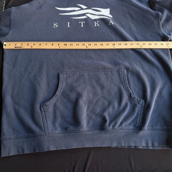 Sitka Gear Sweatshirt Mens 2XL Navy Blue Hoodie Pullover Logo Graphic Hunting - Picture 9 of 11